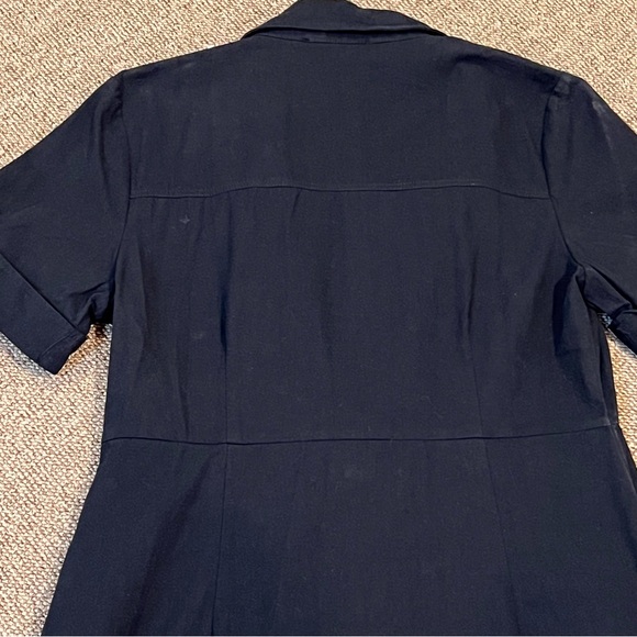 FINAL TOUCH BOHME black dress button front ruching size large 100%  cotton - Picture 6 of 9